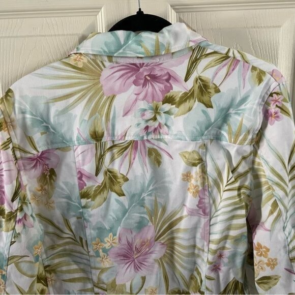 Alfred Dunner Sz 10 Floral Button Jacket Tropical Coastal Spring Summer - Picture 12 of 16